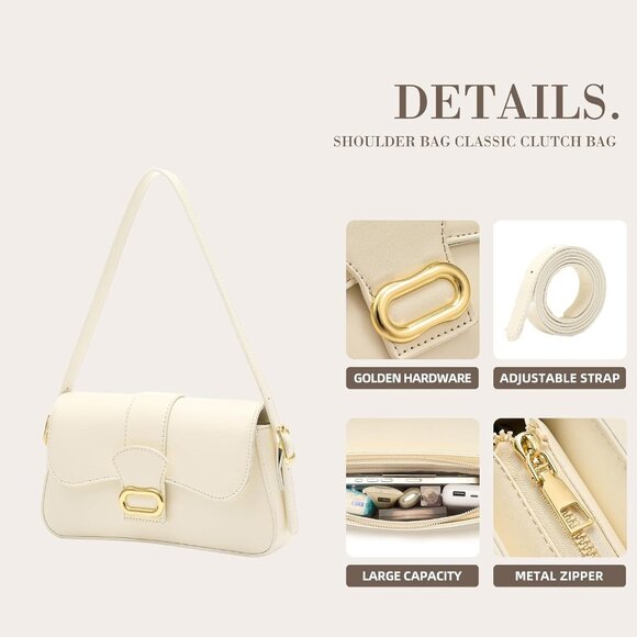 Shoulder Bag PU Leather Classic Clutch Purse Women Trendy Purses Portable - Picture 6 of 7